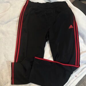 adidas Black Sweatpants with Red Side Stripes